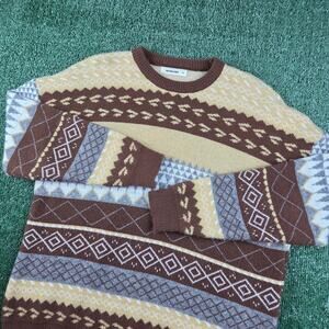 Aelfric Eden Fair Isle Geometric Pullover Sweater XL